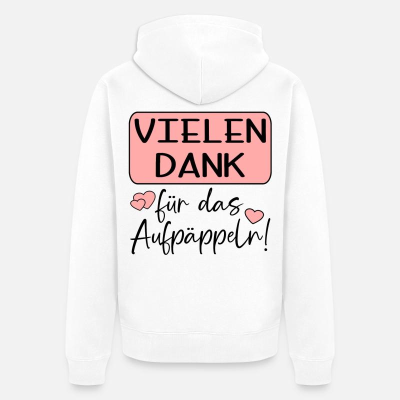 GUTE BESSERUNG - AUFPÄPPELN - Unisex Premium Bio Zip Hoodie - Weiß