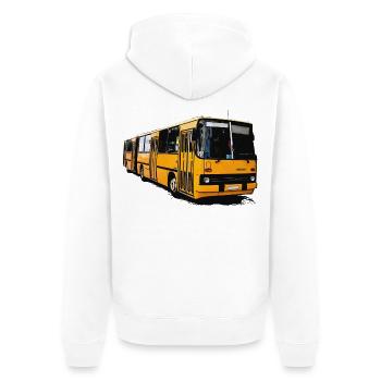 Bus Ikarus Z80 jaune - Veste à capuche bio Premium Unisexe - blanc - Dos - Thijin (182cm)