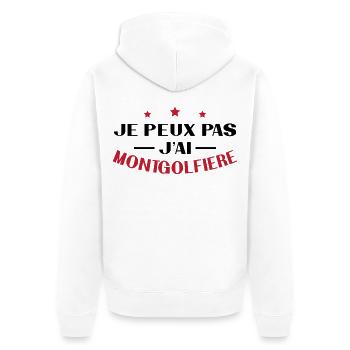 Je peux pas j ai montgolfière - Veste à capuche bio Premium Unisexe - blanc - Dos - Thijin (182cm)