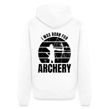 Archer Proverb - Unisex Premium Organic Zip Hoodie - white - Back - Thijin (182cm)