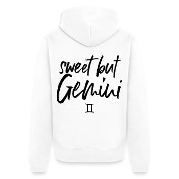 Zodiaque des Gémeaux doux mais GÉMEAUX - Veste à capuche bio Premium Unisexe - blanc - Dos - Thijin (182cm)