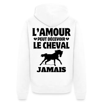 cheval, fan de cheval, cavalier - Veste à capuche bio Premium Unisexe - blanc - Dos - Thijin (182cm)