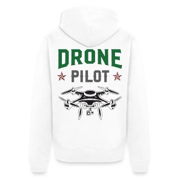 Pilote de drone - Veste à capuche bio Premium Unisexe - blanc - Dos - Thijin (182cm)