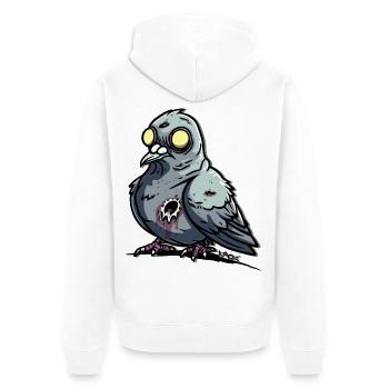 Blinde gruselige Zombie Taube - Unisex Premium Bio Zip Hoodie - Weiß - Hinten - Thijin (182cm)