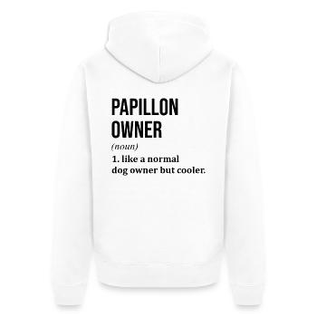 Papillon - Unisex Premium Bio Zip Hoodie - Weiß - Hinten - Thijin (182cm)