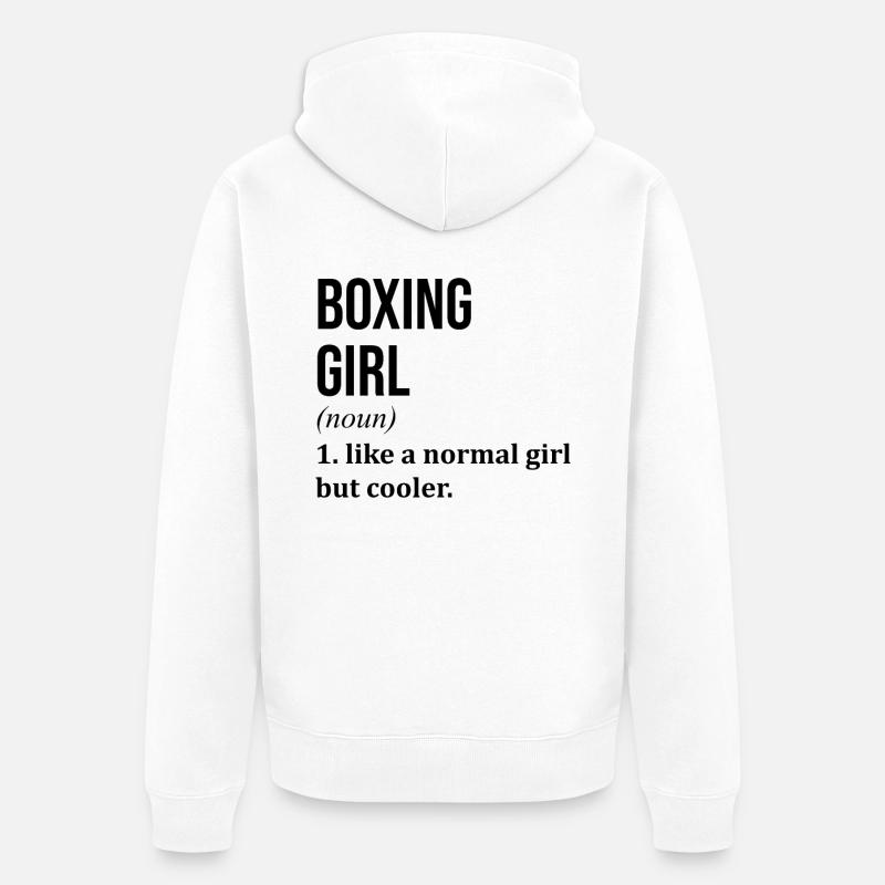 boxe - Veste à capuche bio Premium Unisexe - blanc