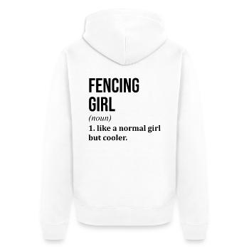 Fechten - Unisex Premium Bio Zip Hoodie - Weiß - Hinten - Thijin (182cm)