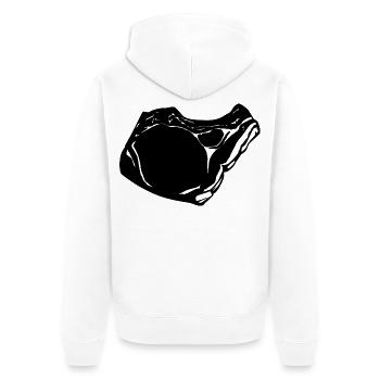Steak - Unisex Premium Organic Zip Hoodie - white - Back - Thijin (182cm)