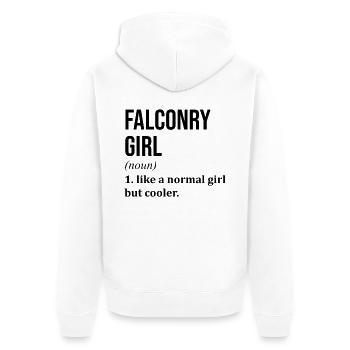 Falknerei - Unisex Premium Bio Zip Hoodie - Weiß - Hinten - Thijin (182cm)