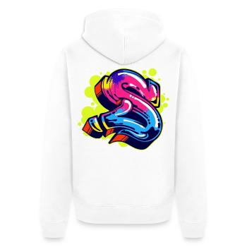 Street Art Wildstyle Sprayer Graffiti Drawing - Unisex Premium Organic Zip Hoodie - white - Back - Thijin (182cm)