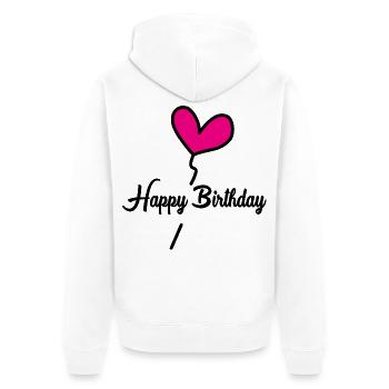 HAPPY BIRTHDAY - Veste à capuche bio Premium Unisexe - blanc - Dos - Thijin (182cm)