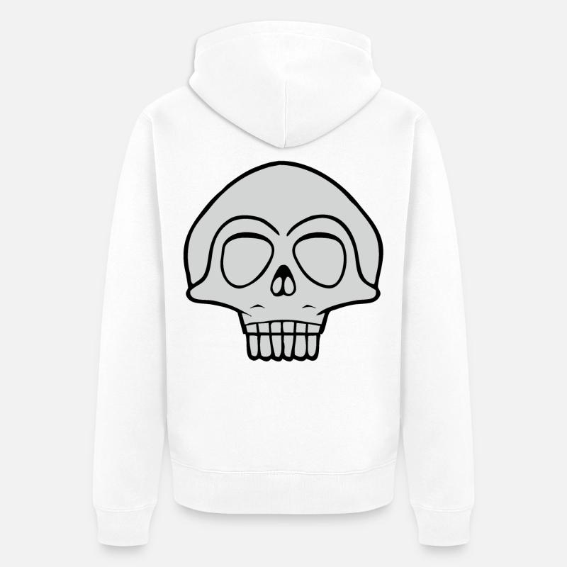 Conception de crâne gris - Veste à capuche bio Premium Unisexe - blanc