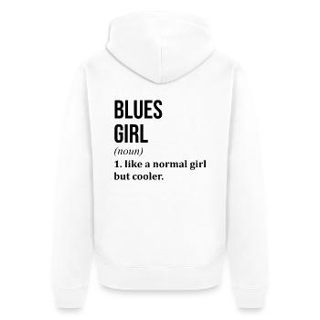 Blues - Unisex Premium Organic Zip Hoodie - white - Back - Thijin (182cm)