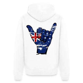 Australien Flagge Surfing Symbol used - Unisex Premium Bio Zip Hoodie - Weiß - Hinten - Thijin (182cm)
