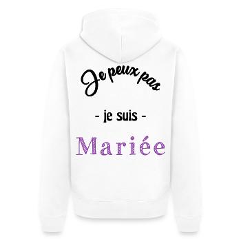 MARIEE. FUTURE MARIEE - Veste à capuche bio Premium Unisexe - blanc - Dos - Thijin (182cm)