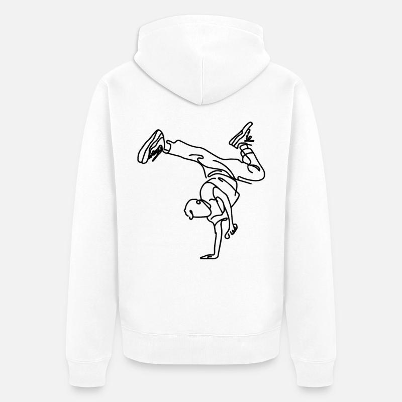 Garçon de breakdance - Veste à capuche bio Premium Unisexe - blanc