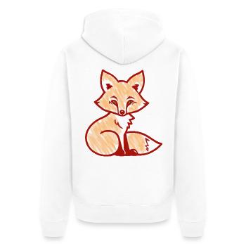Renard roux (rouge) - Veste à capuche bio Premium Unisexe - blanc - Dos - Thijin (182cm)