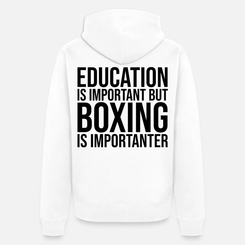 boxe - Veste à capuche bio Premium Unisexe - blanc