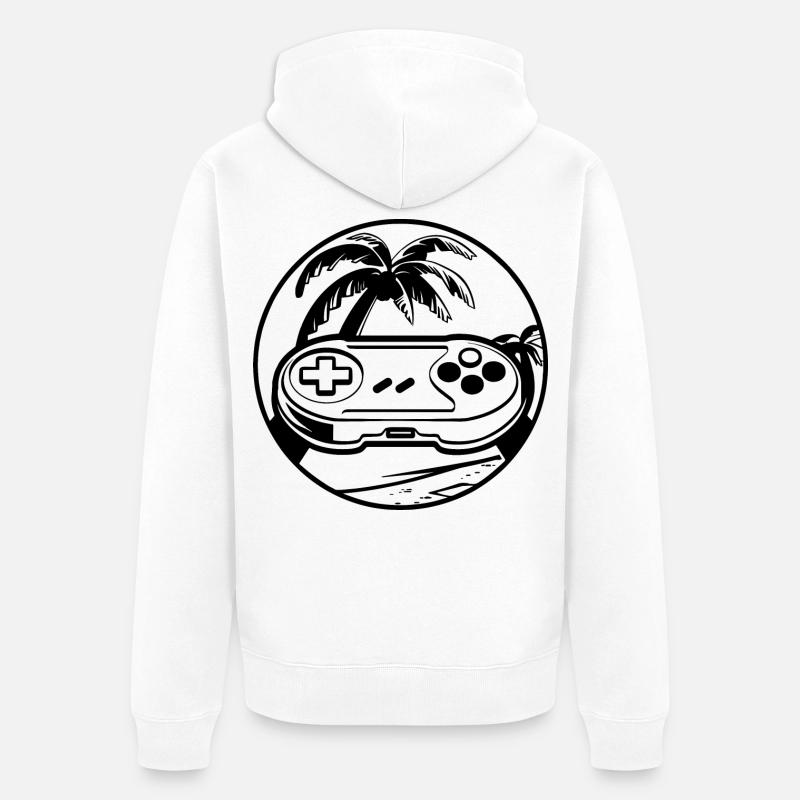 Manette de jeu - Veste à capuche bio Premium Unisexe - blanc