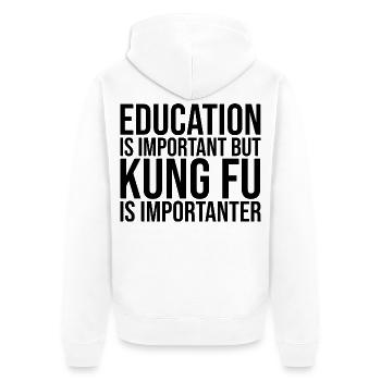 Kung-Fu - Unisex Premium Bio Zip Hoodie - Weiß - Hinten - Thijin (182cm)