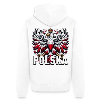 Polen Polska polnisch rot weiß Geschenk - Unisex Premium Bio Zip Hoodie - Weiß - Hinten - Thijin (182cm)