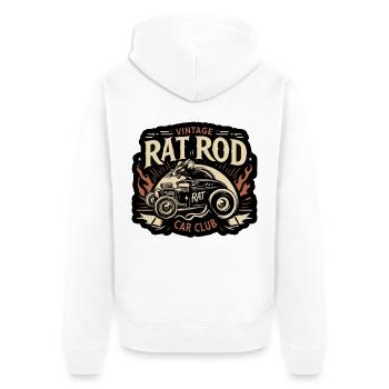 Ratsking Ratlook Shirt – Rustic Custom Style - Unisex Premium Organic Zip Hoodie - white - Back - Thijin (182cm)