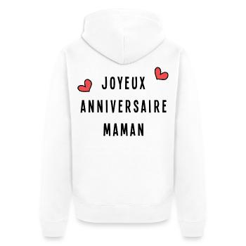 ALLES GUTE ZUM GEBURTSTAG. MAMA - Unisex Premium Bio Zip Hoodie - Weiß - Hinten - Thijin (182cm)