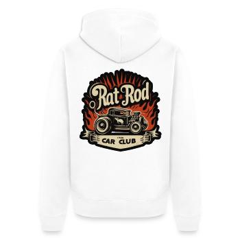 Ratsking Ratlook Shirt – Rustic Custom Style - Unisex Premium Organic Zip Hoodie - white - Back - Thijin (182cm)