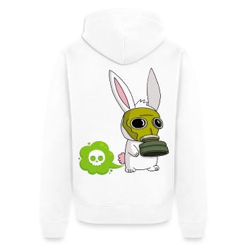 Lapin mignon qui pète - Veste à capuche bio Premium Unisexe - blanc - Dos - Thijin (182cm)