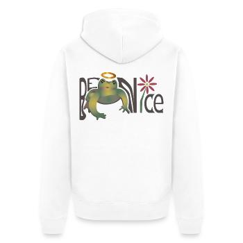 Soyez gentil - Veste à capuche bio Premium Unisexe - blanc - Dos - Thijin (182cm)