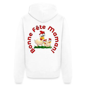 Bonne Fête des Mères Poules - Veste à capuche bio Premium Unisexe - blanc - Dos - Thijin (182cm)