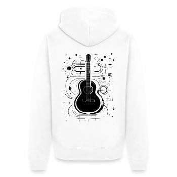 Croquis de guitare - Veste à capuche bio Premium Unisexe - blanc - Dos - Thijin (182cm)
