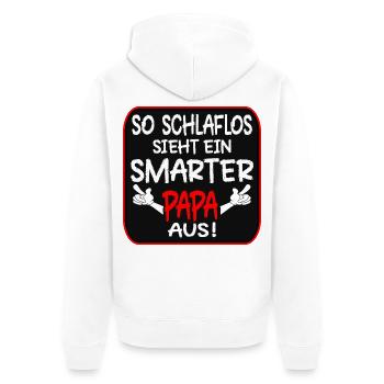SCHLAFLOSER PAPA VATERTAG - Unisex Premium Bio Zip Hoodie - Weiß - Hinten - Thijin (182cm)