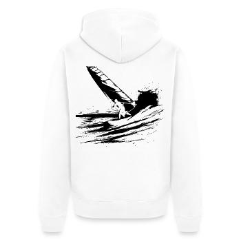 Planche à voile - Veste à capuche bio Premium Unisexe - blanc - Dos - Thijin (182cm)