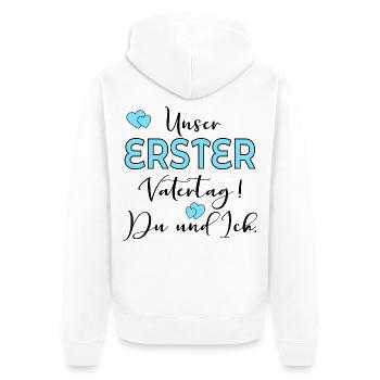1. VATERTAG BABY - PAPA - Unisex Premium Bio Zip Hoodie - Weiß - Hinten - Thijin (182cm)