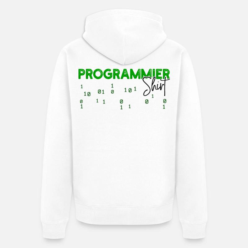 Programmeur Développeur Code Statement Scripting - Veste à capuche bio Premium Unisexe - blanc