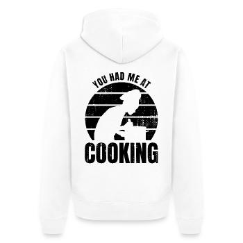 Cooking Saying - Unisex Premium Organic Zip Hoodie - white - Back - Thijin (182cm)