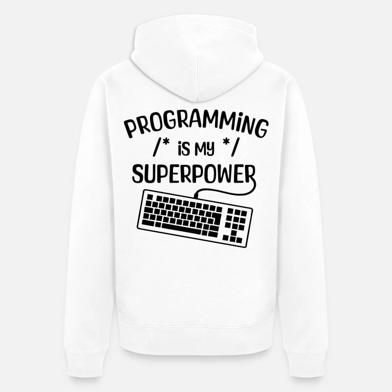 Computer Freak Statement Développeur Programmeur - Veste à capuche bio Premium Unisexe - blanc