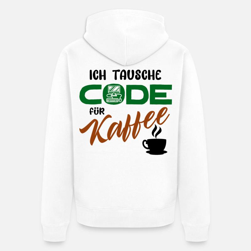 Programmer Software Developer Code - Unisex Premium Organic Zip Hoodie - white