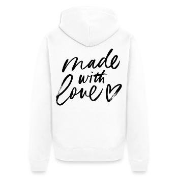 Abstract graphic design in black and white - Unisex Premium Organic Zip Hoodie - white - Back - Thijin (182cm)
