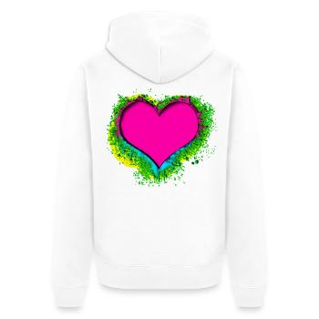 colorful heart - Unisex Premium Organic Zip Hoodie - white - Back - Thijin (182cm)