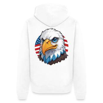 Drapeau des États-Unis Eaglehead Bald Eagle - Veste à capuche bio Premium Unisexe - blanc - Dos - Thijin (182cm)
