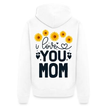 Ich hab dich lieb, Mama - Unisex Premium Bio Zip Hoodie - Weiß - Hinten - Thijin (182cm)