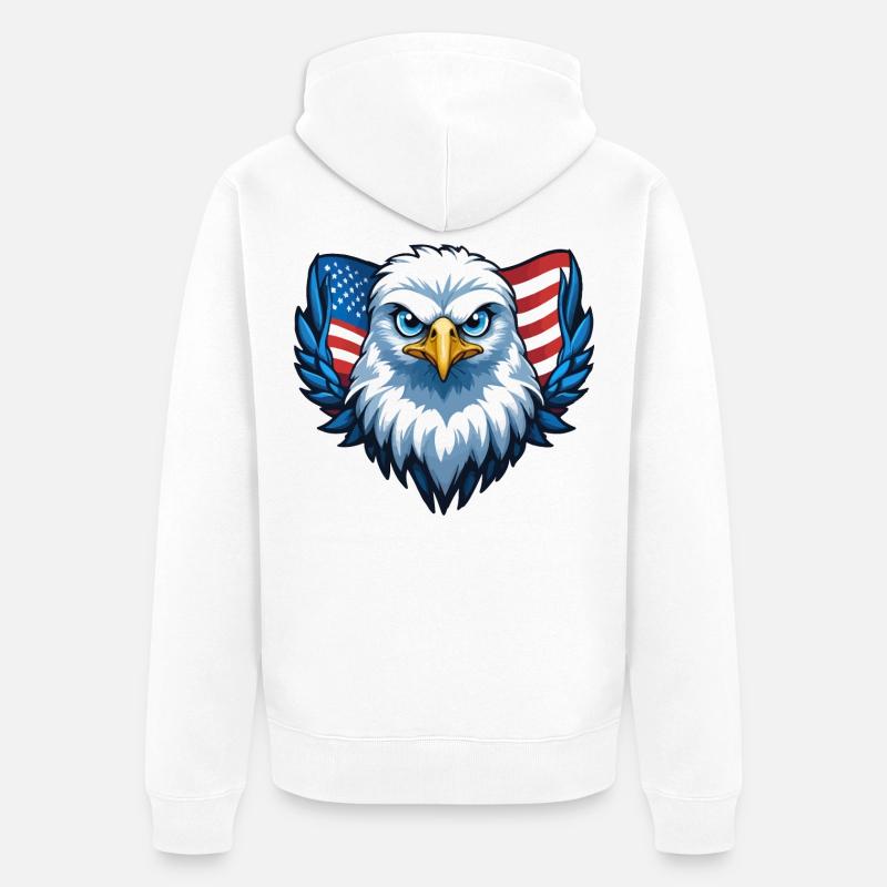 Drapeau des États-Unis Eagle Wings - Veste à capuche bio Premium Unisexe - blanc