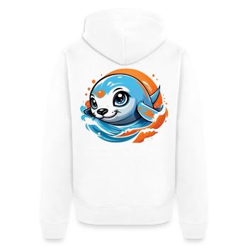 Mignon bébé phoque - Veste à capuche bio Premium Unisexe - blanc - Dos - Thijin (182cm)