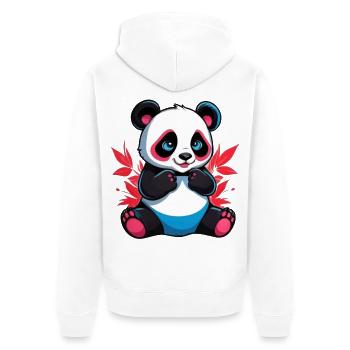 Panda Bear - Unisex Premium Organic Zip Hoodie - white - Back - Thijin (182cm)