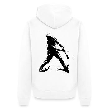 Lustiger Baseballspieler - Unisex Premium Bio Zip Hoodie - Weiß - Hinten - Thijin (182cm)