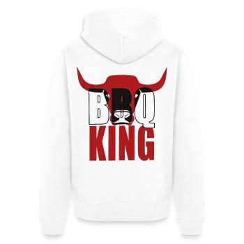 Cornes de taureau BBQ King - Veste à capuche bio Premium Unisexe - blanc - Dos - Thijin (182cm)