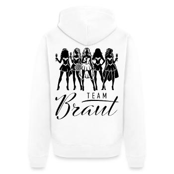 Team Braut Outfit JGA Junggesellenabschied Party - Unisex Premium Bio Zip Hoodie - Weiß - Hinten - Thijin (182cm)
