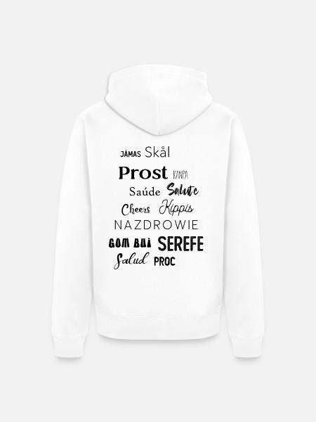 Cheers Prost Salute - Unisex Premium Bio Zip Hoodie - Weiß